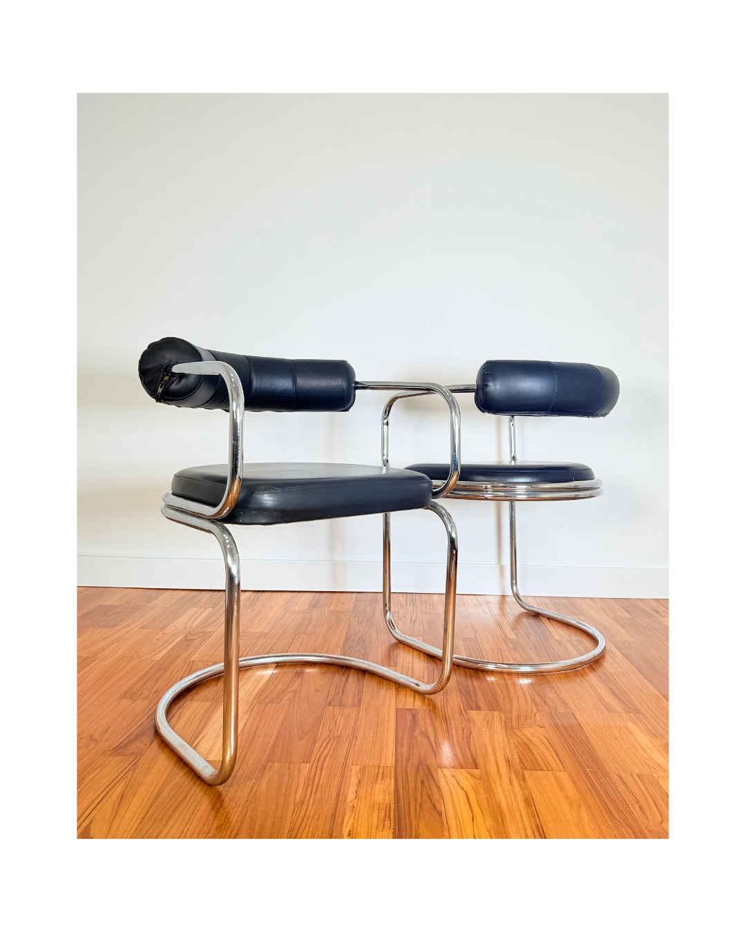Pack de 2 Sillas tubulares cromadas Space Age