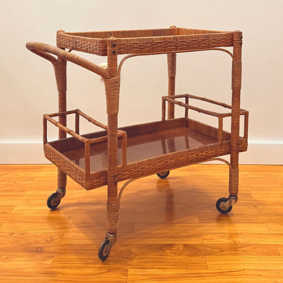 Carrito de Servicio de Mimbre