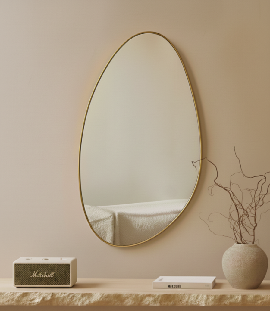 Espejo de Pared Irregular Dorado