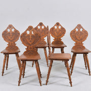 Sillas de comedor alpinas Neo-Renacimiento, Europa, década de 1870, s.XIX , Set de 4
