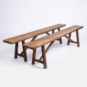 Pack de 2 Bancos de Madera Maciza Rústicos
