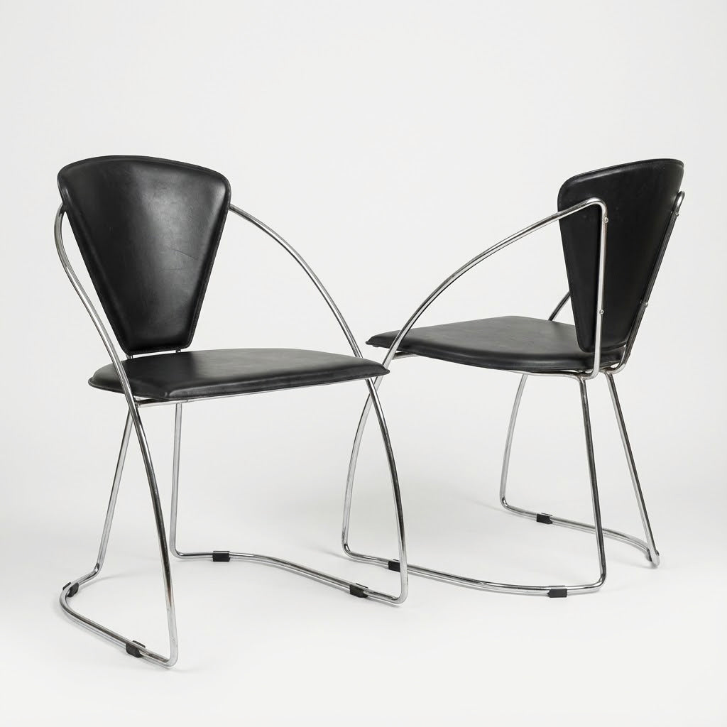 Pack of 2 Tubular Design Chairs