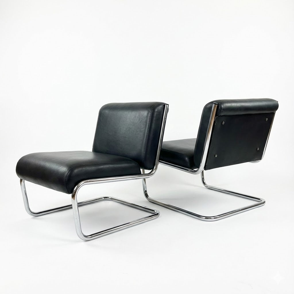 Pack of 2 Vintage Tubular Armchairs