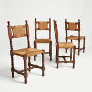 Pack of 4 Vintage Wooden "Bobbin" Chairs