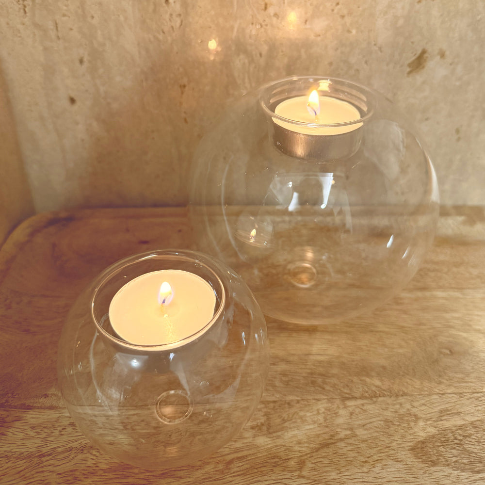 pack de 2 porta velas cristal redondo