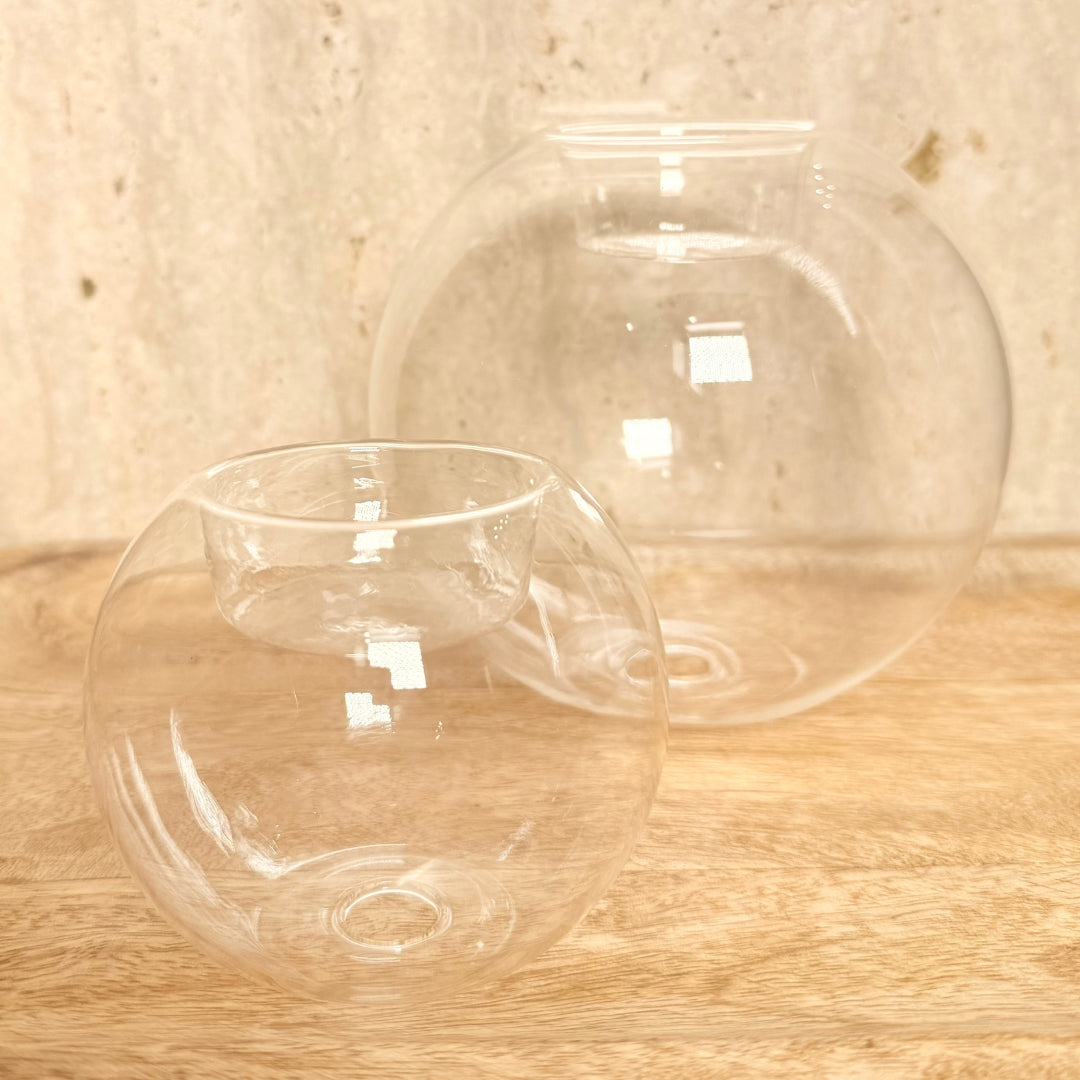 Set de 2 Porta Velas Cristal Redondo