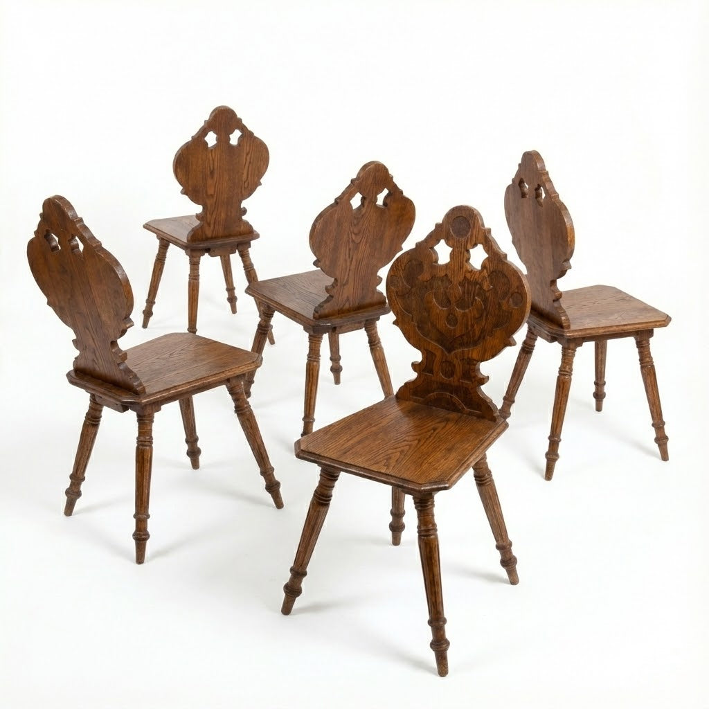 Silla Neorrenacentista de Roble Tallado, c. 1870-1890