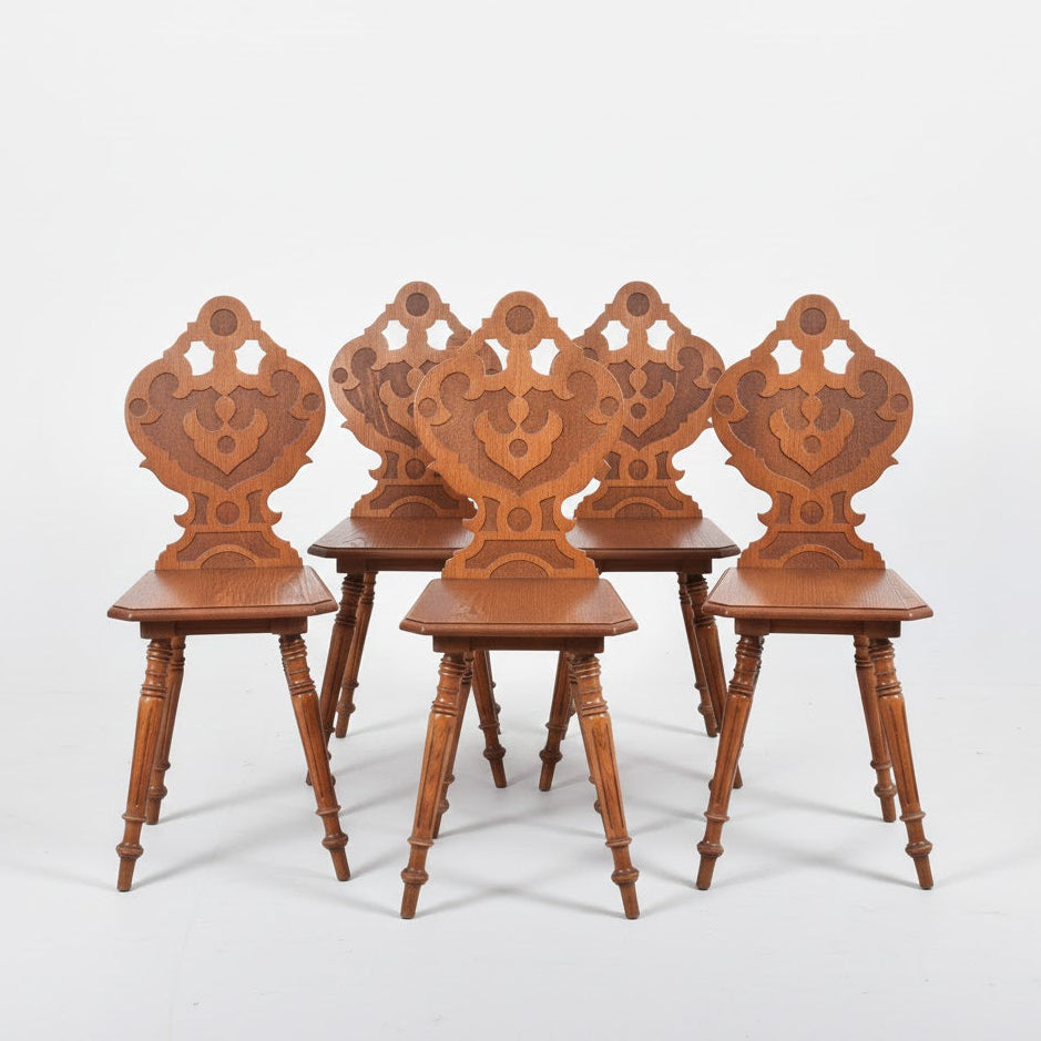Silla Neorrenacentista de Roble Tallado, c. 1870-1890